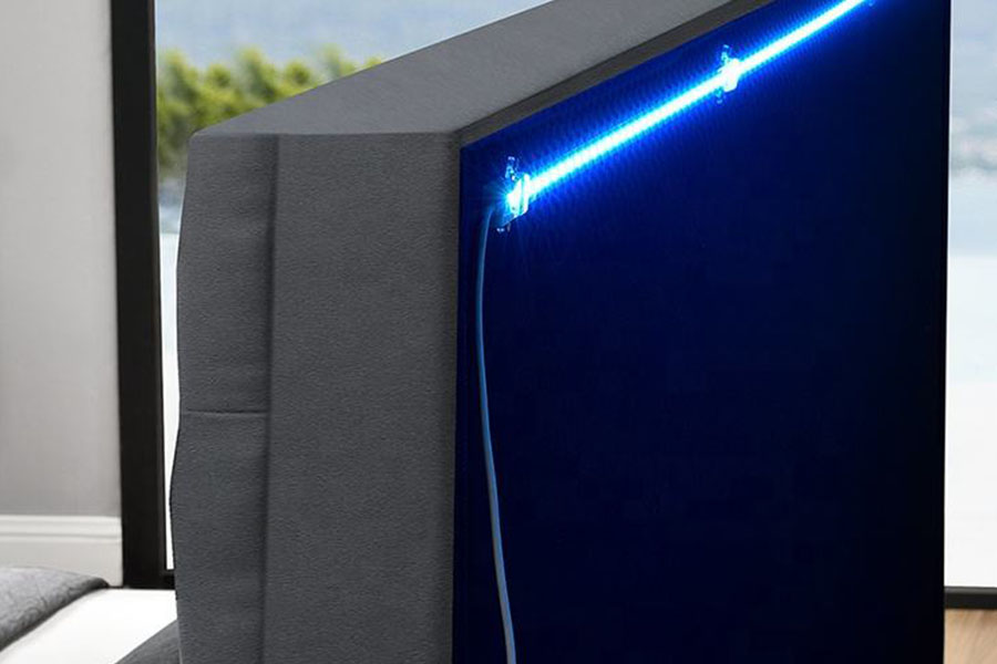 1149-1G سرير تخزين مرفاع الغاز LED المخملي الحديث من شانيل
