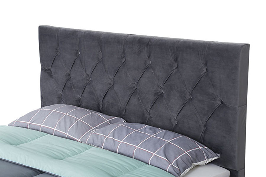 إطار سرير تخزين منجد بقاعدة خشبية من Velvet King 1406D